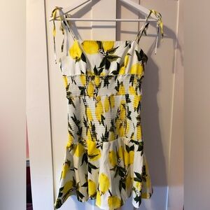 English Factory Drops of Sunshine Lemon Print Dress